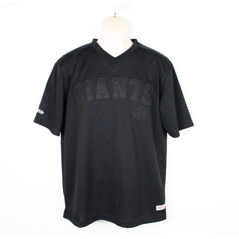 San Francisco Giants Shirt Mens Medium M All Black Stitches MLB Short Sleeve Tee